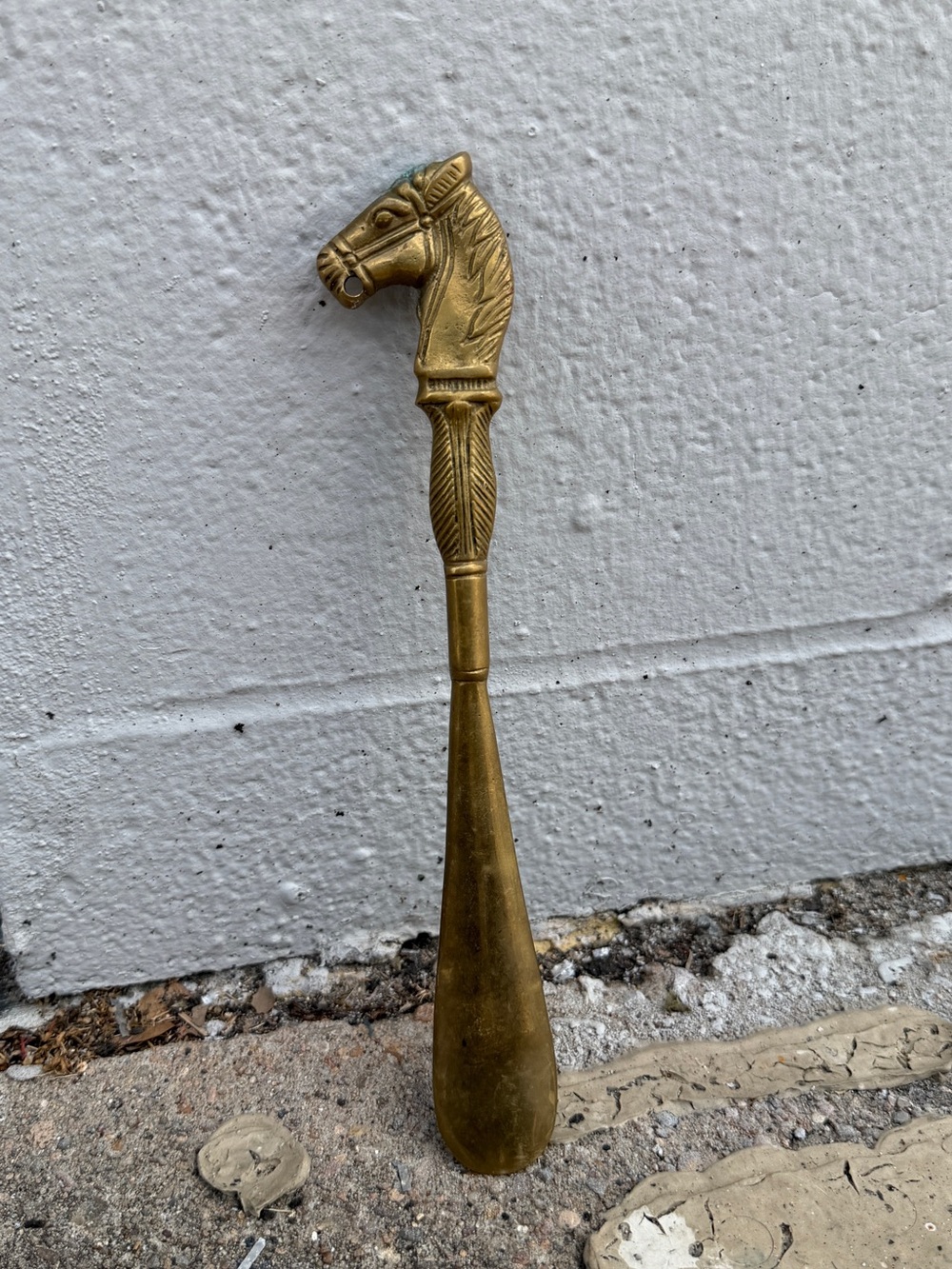 Brass Horse-Head Decorative Shoe Horn - Gold